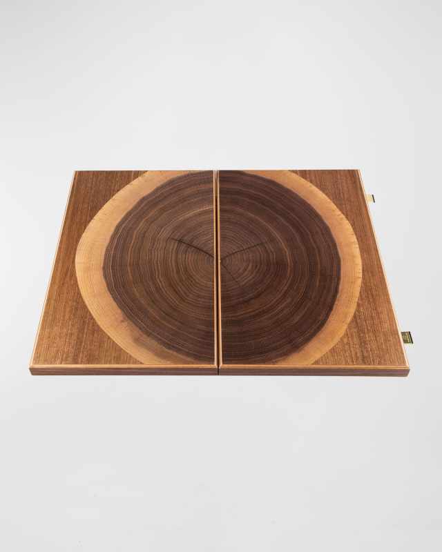 Natural Walnut Tree Trunk Backgammon Set